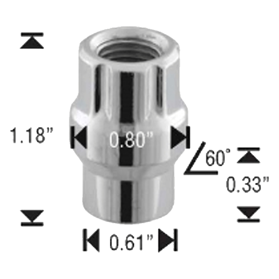 12mm x 1.25 Open End Spline ET Lug Nut 50/Box - Storage